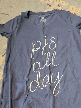 Navy "PJs All Day" Short Sleeve Sleep Tee
